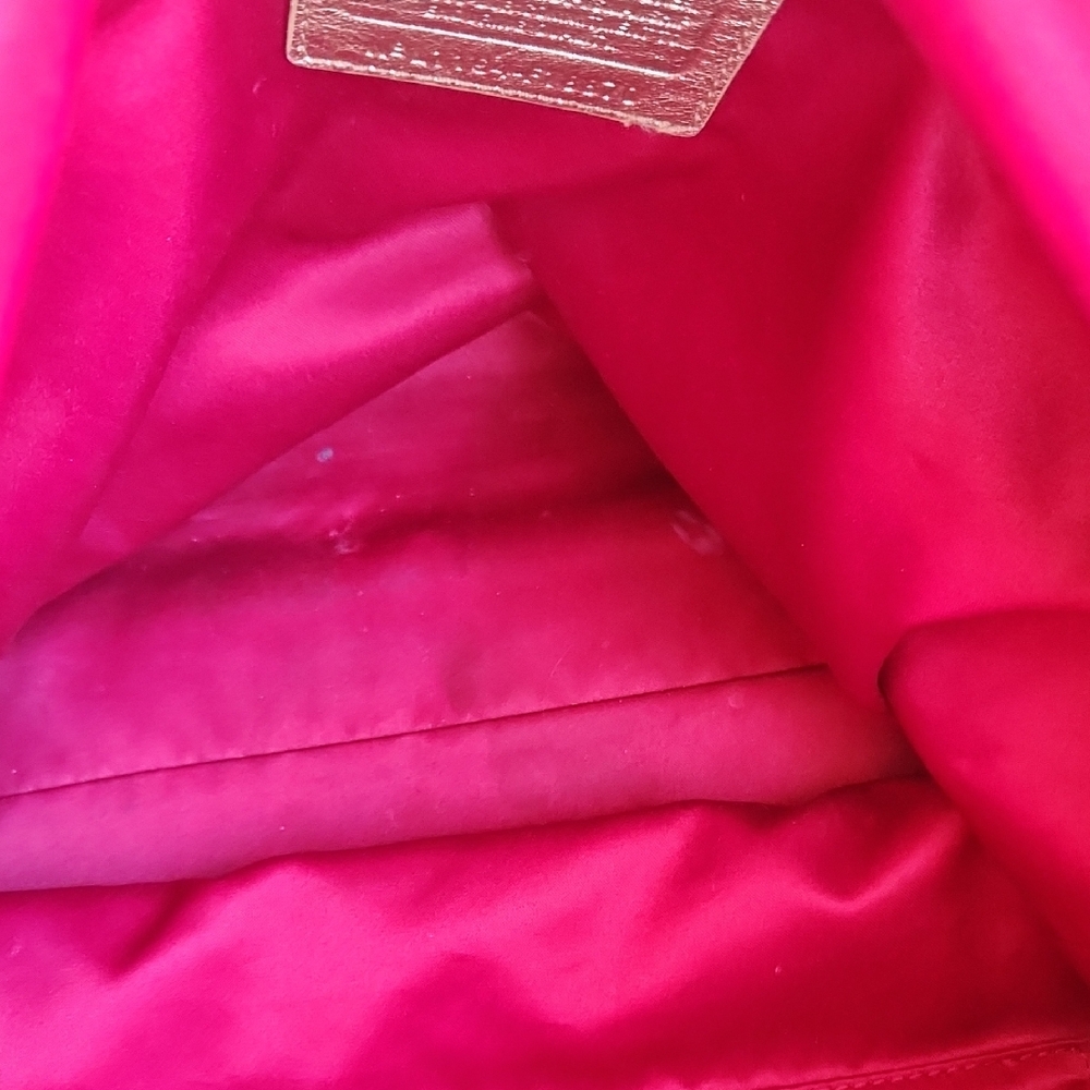 Coach Brown Signature Tote with Metallic Gold Trim - Picture 16 of 16